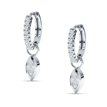 Marquise Drop Dangle Hoop Earring Cubic Zirconia 925 Sterling Silver Wholesale